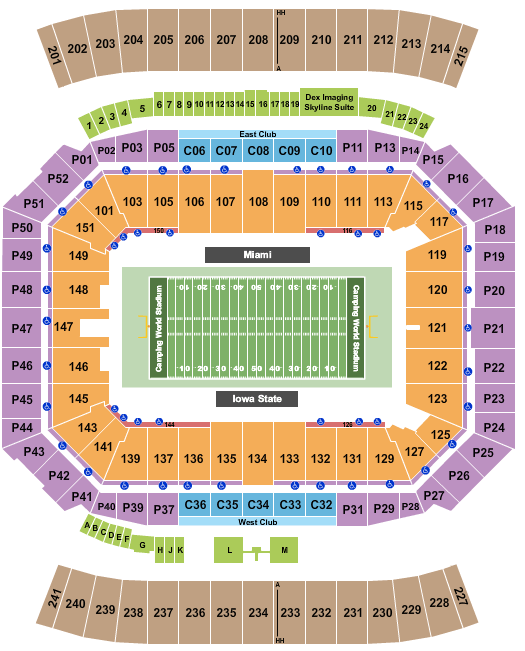 Camping World Stadium Camping World Bowl Seating Chart